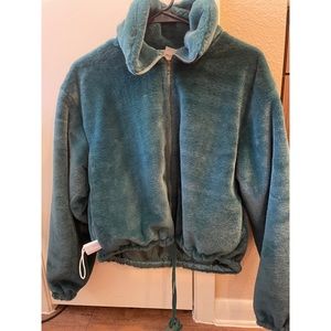 Green fur jacket